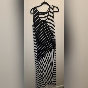 Black and white striped dress